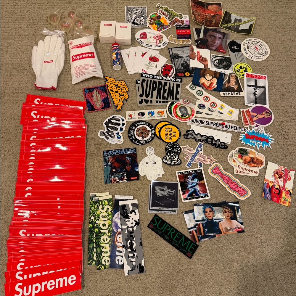 Supreme Sticker and Accessories
